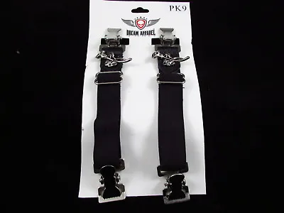 Motorcycle Biker Pants Boot Clips Bungee Adjustable Rose Silver Finish • $12.95