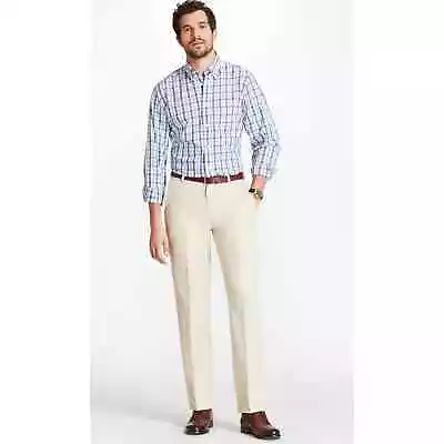 Brooks Brothers Oatmeal Clark Fit Linen Straight Leg Chino Pants Size 46 BigTall • $32.99