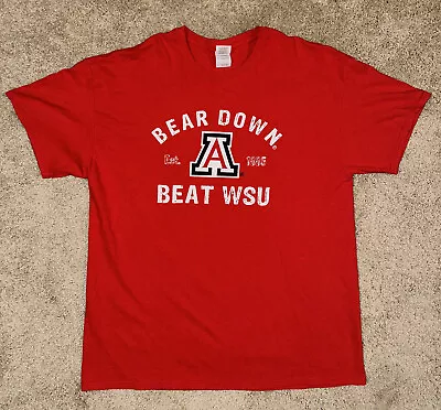 University Of Arizona Wildcats T Shirt Size XL EUC Bear Down For What U Of A • $10