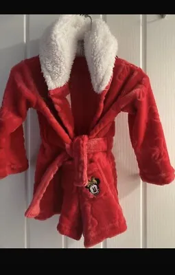 Baby Girl Minnie Mouse Red Dressing Gown Age 12-18 Months • £3