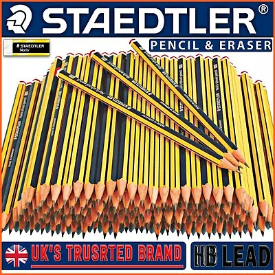 STAEDTLER NORIS HB Pencils Eraser Office School Art Break-Resistant 1-100 PACK ✍ • £1.69