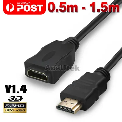 $5.45 • Buy HDMI Extension Cable Male To Female Lead V1.4 3D High Speed Extender Adapter