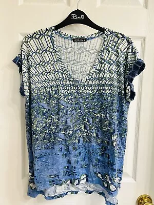 $29.99 • Buy DAVID CLINE Size S Small M Medium Blue Green Hi-low V-neck Lightweight Tunic Top
