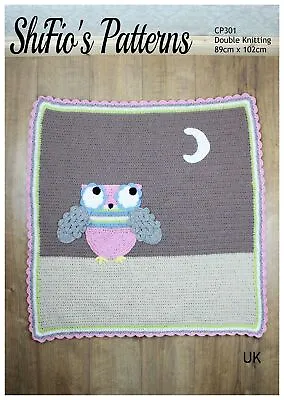 Crochet Pattern For Hootie Tootie Owl Blanket Baby Balnket Baby Crochet Pat... • £5.49