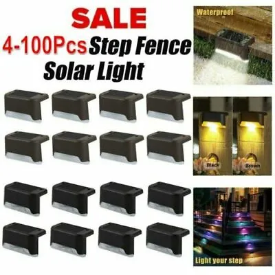 Outdoor Solar LED Deck Lights Garden Path Patio Pathway Stairs Step Fence Lamp • $119.99