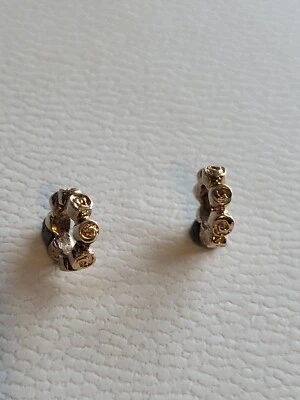 $121.95 • Buy Pandora 14k Gold Small Roses Spacer * PAIR* RARE RETIRED 
