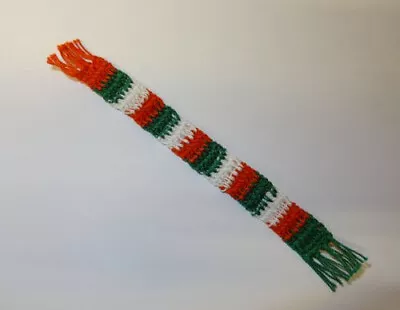 Dollhouse Wearable Knitted Christmas Scarf With Fringe Red Green White Miniature • $6.49