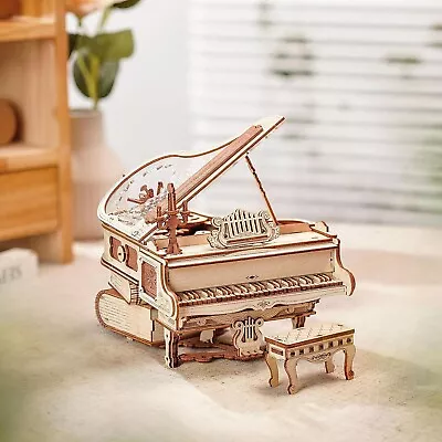 ROKR 3D Wooden Puzzle Magic Piano Mechanical Music Box Melody Assembly Kit Gifts • $39.99