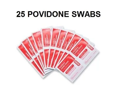 25 X Swabs Larger Povidone - Iodine 10% Antiseptic Cleanse Wipes   • $8.99