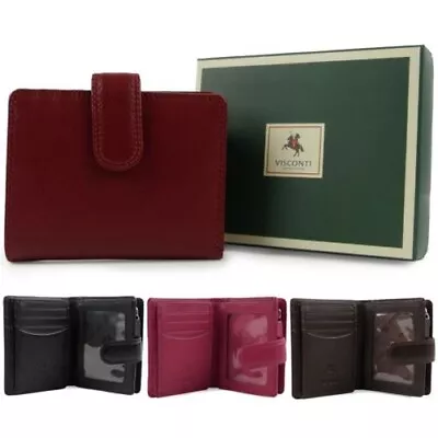 Ladies Leather Compact Tab Purse/Wallet By Visconti Heritage Collection Gift • $48