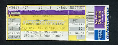 Drowned World Tour 2001 Madonna Unused Full Concert Ticket Sunrise FL • $24.47