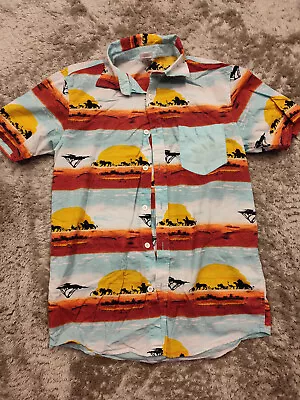 Disney's The Lion King Regular Men's Button-Down Short Sleeved Tee Sz. Small • $27.98