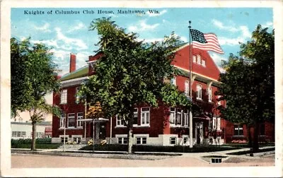 Vintage Postcard Knights Of Columbus Club House Manitowoc Wisconsin WI 1923 2516 • $14.95