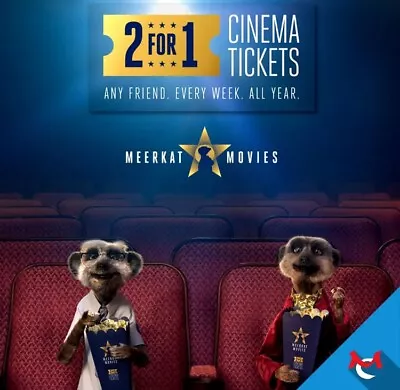 Meerkat 2 For 1 E-Ticket Cinema Valid Tue 2nd & Wed 3rd April ONLY • £2.49