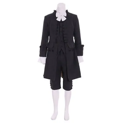 18th Century British Mens Cosplay Costume Marie Antoinette Baroque Rococo Black • $65.90