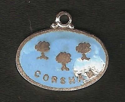 £1.99 • Buy CORSHAM - VINTAGE STERLING SILVER ENAMEL SHIELD BRACELET CHARM. Scarce.