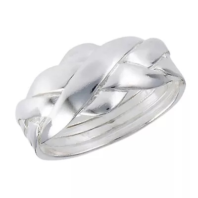 Puzzle Criss Cross Knot Ring New 925 Sterling Silver High Polish Band Sizes 6-12 • $21.79