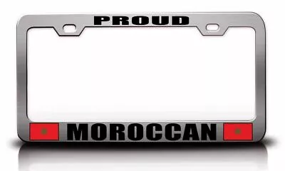 PROUD MOROCCAN Country Flag Steel License Plate Frame • $15.95