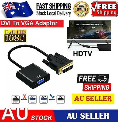 $9.99 • Buy 1080P Active DVI To VGA Adapter Dvi-D To Vga Adapter Converter Male To Female Au