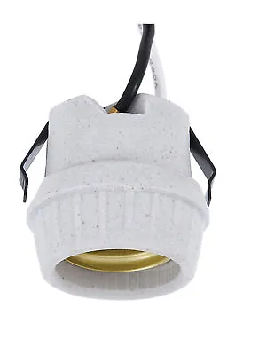 B&P Lamp Medium Base U-clip Snap-in Porcelain Keyless Fixture Socket 8.5 Leads • $9.70