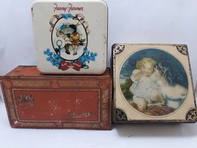 $19.61 • Buy Vintage Candy Tins Fanny Farmer, Thorne's & Johnston's W/hinged Lids UK Artists