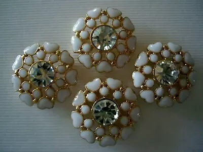 2 Hole Slider Beads Heart Flower White  #4 • $7.95