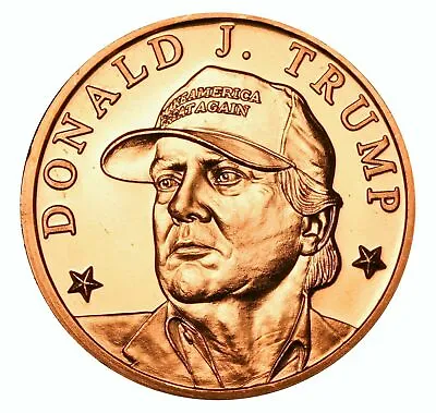 1 Oz Copper Round - Trump With Maga Hat • $2.75