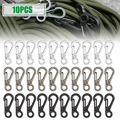 10Pcs SF Mini Carabiner Spring Snap Hook Clips Backpack Paracord Clasps Keychain • $7.48