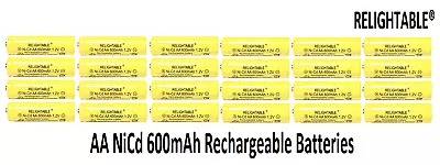 24-PCS AA 600mAh NiCd Rechargeable Batteries 1.2v Solar Ni-Cd Light A24 • $14.99