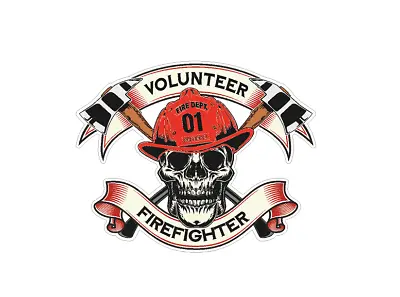 Volunteer Firefighter Skull (S15) Fire Department Vinyl Decal Rapid Air Release • $8.94
