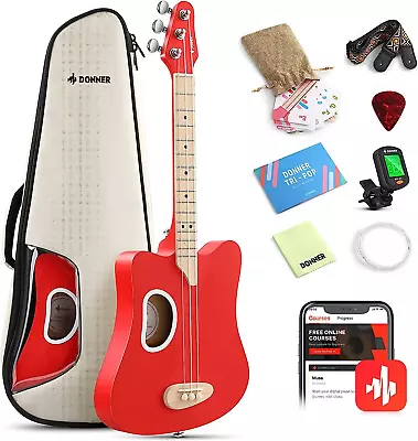 Donner Kids Mini Acoustic Guitar 3 String For Beginners Free Lessons & More. • $39.99