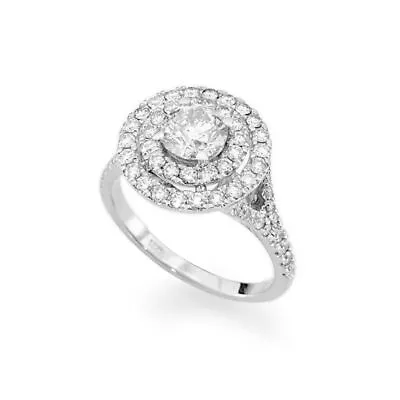 Diamond Ring Round Cut 1.20 Carat IGI GIA Certified Lab Grown 18k White Gold • £1185.03