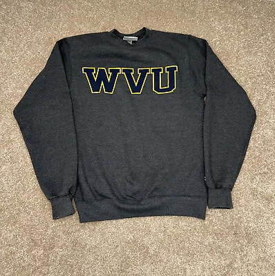 West Virginia University Sweatshirt Mens Sz Small Champion Crew Neck WVU Gray • $11.04