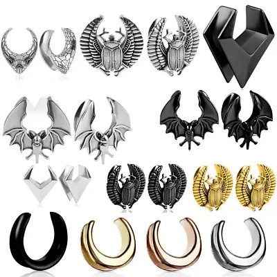 PAIR Saddle Ear Spreader Surgical Steel Tunnels Plugs Earlet Gauges Body Jewelry • $13.99