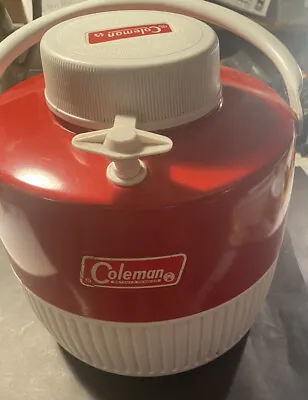 Vintage Coleman Red/White 1 Gallon Water Jug • $19.95