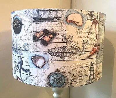 Steampunk Nautical lampshade light Shade Tall Ships Sea Monster Old Script • £20.99