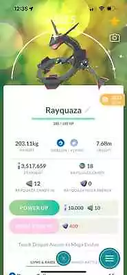 Pokémon Go- Shiny Rayquaza Level 40 3moveset (Random Move) -T R A D E Go • $17.59