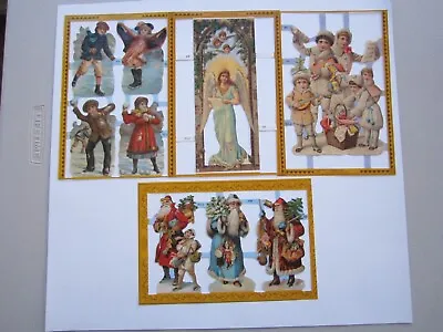 10 X Mamelok Embossed Die Cut Victorian Christmas Scraps . New-old Stock. Set 10 • £5