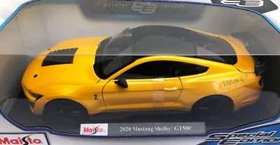 Maisto 2020 Ford Mustang Shelby GT500 DieCast Car Model 1:18 Scale Yellow  • $58.88
