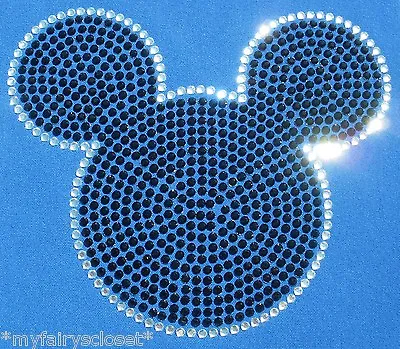 7.6  Mickey Mouse Iron On Rhinestone Transfer For Shirt Applique Patch • $13.75