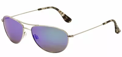 Maui Jim Baby Beach Polarized Titanium Sunglasses B245-17 Silver/Blue Hawaii Dis • $79