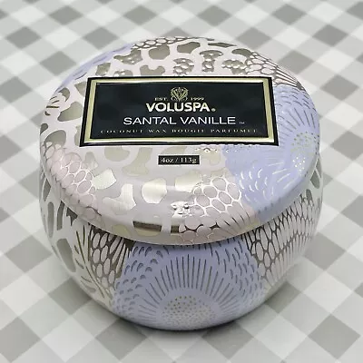 Voluspa SANTAL VANILLE Luxury Tin Candle 4oz 113g Mini ••NEW••🎁 • $12.95