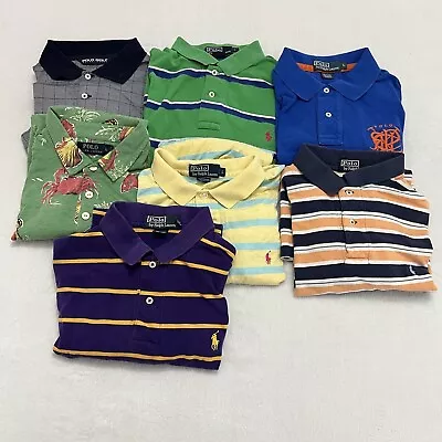 Lot Of 7 Polo Ralph Lauren Shirts Mens Large Striped Pony Blue Golf Rugby Adult • $70