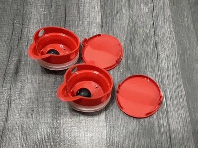 £3 • Buy ❤️BODUM Red Spare Replacement Lids For Vinegar  & Olive Oil Glass Bottles X2 🎗