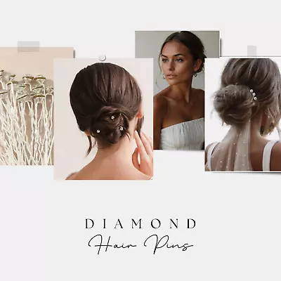 Diamond Hair Pins Rhinestones Bobby Pins For Wedding Prom Bridal Hair Pins • £9.99