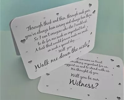 WILL YOU BE MY Walk Me Down The Aisle | Witness | Flower Girl Card + Others • £3