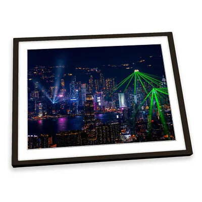 Victoria Harbour Light Show Hong Kong FRAMED ART PRINT Picture Artwork • $13.68