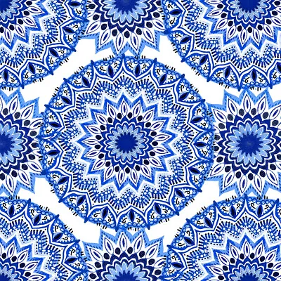 Crafts Fabrics All About Blues Navy White Floral  Collection 100% Cotton Prints • £3.99