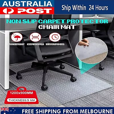 PVC Plastic Floor Mat Office Chair Mat Protector Carpet 90 X 120 Cm Protect Pad • $39.99