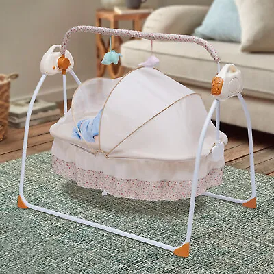 Electric Baby Newborn Auto Swing Cradle Rocking Chair Crib Sleep Bed&Bluetooth ! • £76